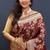Maroon banarasi silk blend saree with all-over gold zari floral jaal