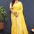 Yellow banarasi silk blend saree with all-over gold zari floral jaal
