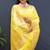 Yellow banarasi silk blend saree with all-over gold zari floral jaal