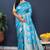 Sky blue banarasi silk blend saree with  zari floral buta work