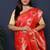 Red banarasi silk blend saree with  zari floral buta work