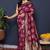 Wine purple  banarasi silk blend saree with  zari floral buta work