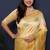 Cream banarasi silk blend saree with  zari floral buta work
