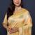 Cream banarasi silk blend saree with  zari floral buta work
