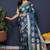 Teal blue banarasi silk blend saree with  zari floral buta work