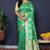 Sea green banarasi silk blend saree with  zari floral buta work