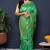 Sea green banarasi silk blend saree with  zari floral buta work
