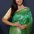 Sea green banarasi silk blend saree with  zari floral buta work