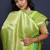 Light green banarasi silk blend saree with  zari floral buta work