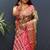 Olive gold banarasi silk blend saree with contrast zari border