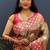 Olive gold banarasi silk blend saree with contrast zari border