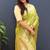 Mehendi green banarasi silk blend saree with gold zari floral weaving & rich pallu