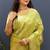 Mehendi green banarasi silk blend saree with gold zari floral weaving & rich pallu