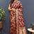 Maroon banarasi silk blend saree with gold zari floral weaving & rich pallu