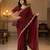 maroon Color Beeds Work Silk Blend Saree