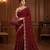 maroon Color Beeds Work Silk Blend Saree