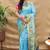 Peach paithani silk blend saree with peacock floral border & rani pink blouse