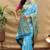 Peach paithani silk blend saree with peacock floral border & rani pink blouse