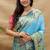 Peach paithani silk blend saree with peacock floral border & rani pink blouse