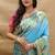 Peach paithani silk blend saree with peacock floral border & rani pink blouse