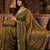 Olive Color Beeds Work Silk Blend Saree