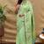 Mint green paithani silk blend saree with peacock floral border & rani pink blouse