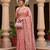 Peach Color Beeds Work Silk Blend Saree