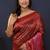 Wine banarasi silk blend saree with rani pink zari border & woven pallu