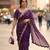 Purple Color Beeds Work Silk Blend Saree