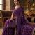 Purple Color Beeds Work Silk Blend Saree