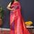 Purple banarasi silk blend saree with rani pink zari border & woven pallu