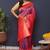 Purple banarasi silk blend saree with rani pink zari border & woven pallu