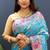 Sky blue banarasi silk blend saree with multi-color meenakari floral border