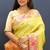 Yellow banarasi silk blend saree with multi-color meenakari floral border