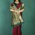 Maroon banarasi silk blend saree with zari weaving & dark green paithani border