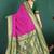 Magenta banarasi silk blend saree with zari weaving & dark green paithani border