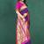 Purple banarasi silk blend saree with zari weaving & pink paithani border