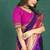 Purple banarasi silk blend saree with zari weaving & pink paithani border