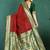 Maroon banarasi silk blend saree with zari weaving & dark green paithani border