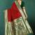 Red banarasi silk blend saree with zari weaving & dark green paithani border