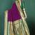 Dark purple banarasi silk blend saree with zari weaving & dark green paithani border