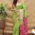 Light green banarasi silk blend saree with contrast border & rich zari weaving