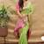Light green banarasi silk blend saree with contrast border & rich zari weaving