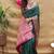 Bottle green banarasi silk blend saree with contrast border & rich zari weaving