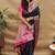 Black banarasi silk blend saree with contrast border & rich zari weaving