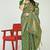 Green banarasi silk blend saree with multicolor floral zari weaving