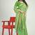 Light green banarasi silk blend saree with multicolor floral zari weaving