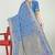 Sky blue banarasi silk blend saree with multicolor floral zari weaving