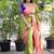 Light green paithani silk blend saree with contrast border & zari floral weaving