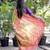 Light green paithani silk blend saree with contrast border & zari floral weaving